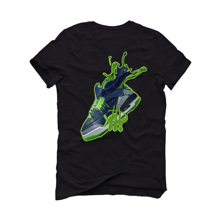 Hugo Covarrubias Molina’s Air Jordan 3 “Doernbecher”| ILLCURRENCY Black T-Shirt (SPLASH 3) - Image 2