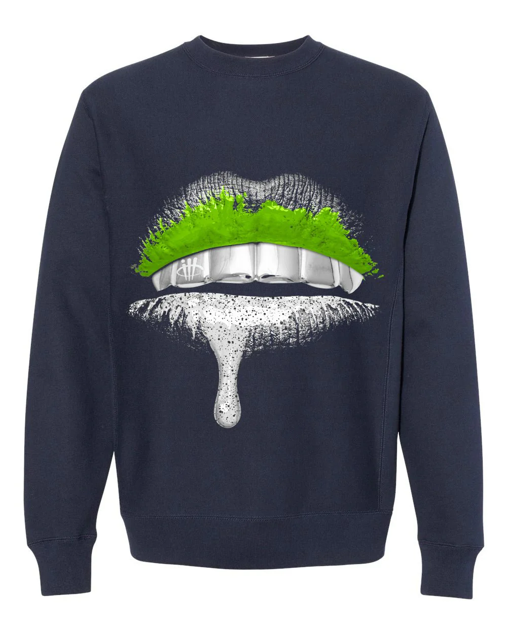 Hugo Covarrubias Molina’s Air Jordan 3 “Doernbecher”| ILLCURRENCY Navy Blue T-Shirt (Lips) - Image 4