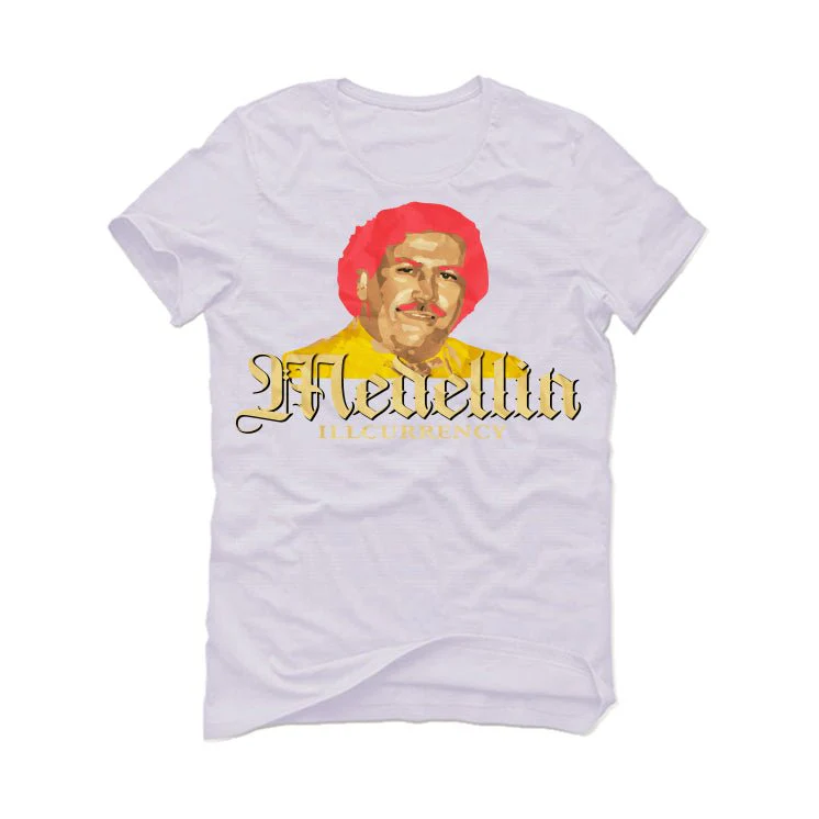 J Balvin x Air Jordan 3 Medellin Sunset - White T-Shirt (EL REY DE MEDELLIN) - Image 2