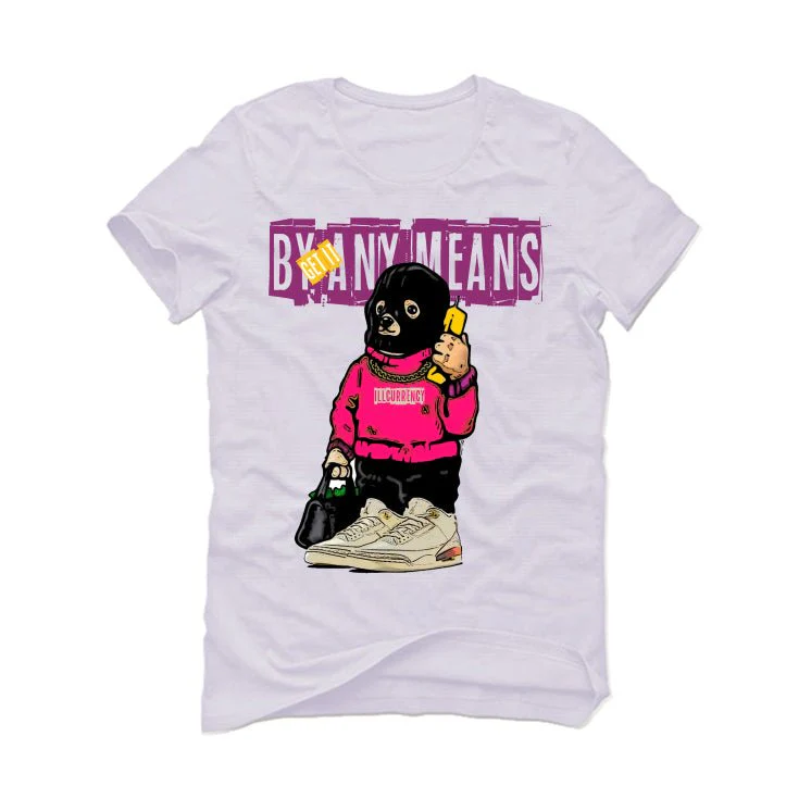 J Balvin x Air Jordan 3 Medellin Sunset - White T-Shirt (Get it by any means) - Image 2
