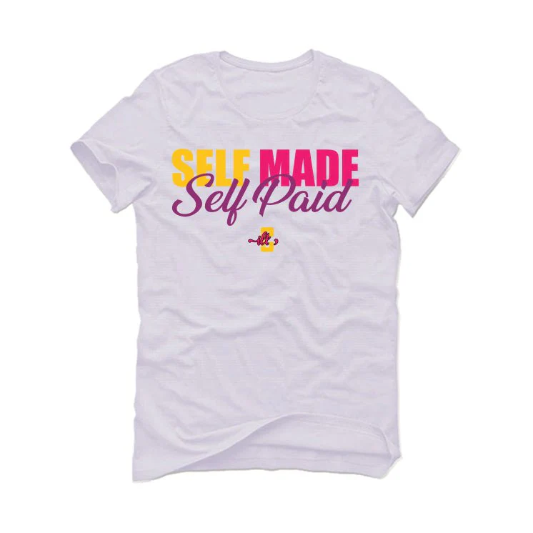 J Balvin x Air Jordan 3 Medellin Sunset - White T-Shirt (Self Made Self Paid) - Image 2