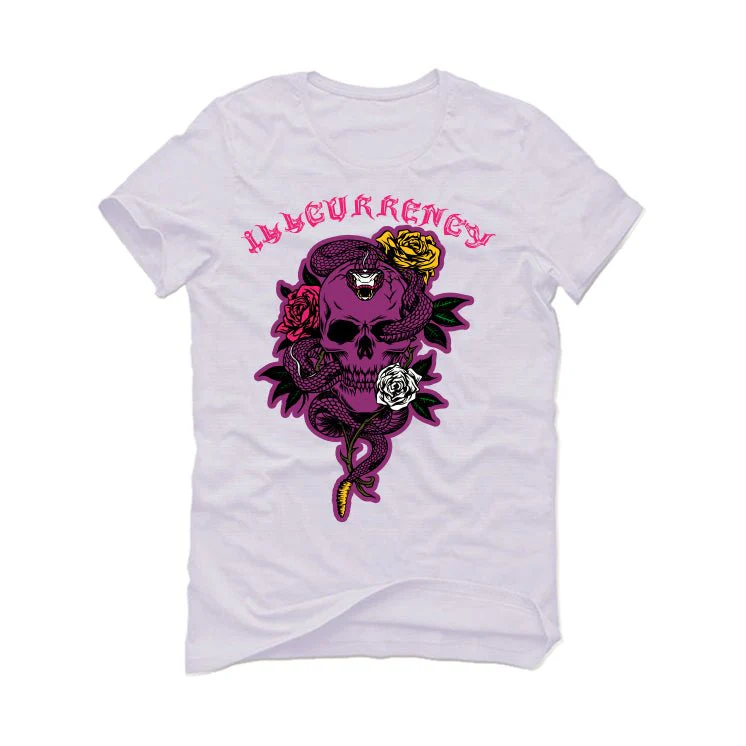 J Balvin x Air Jordan 3 Medellin Sunset - White T-Shirt (Snake skeleton rose) - Image 2