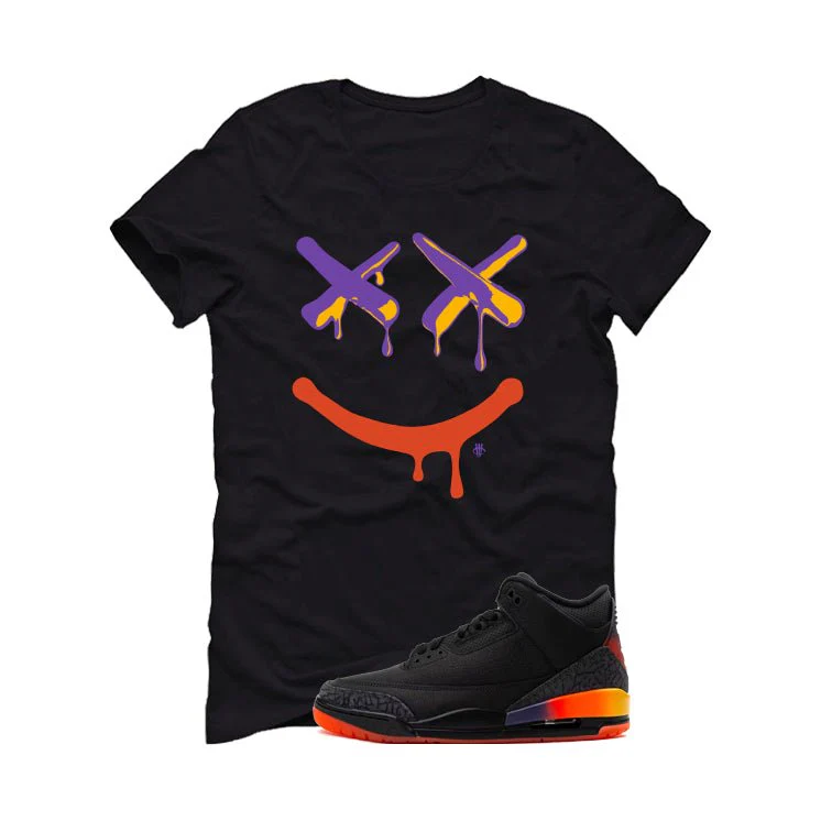 J Balvin x Air Jordan 3 Rio Black T-Shirt (Happy Drip) - Image 2
