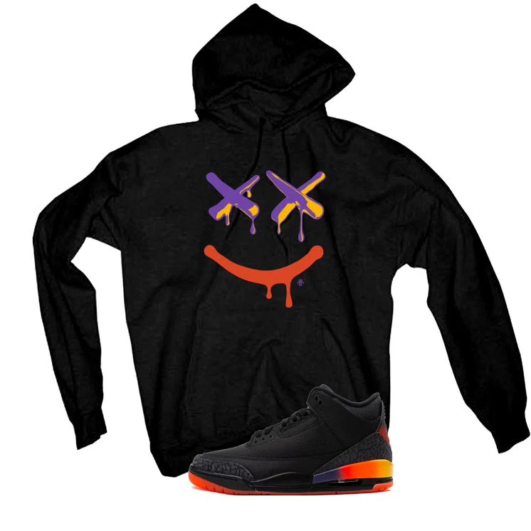 J Balvin x Air Jordan 3 Rio Black T-Shirt (Happy Drip) - Image 3