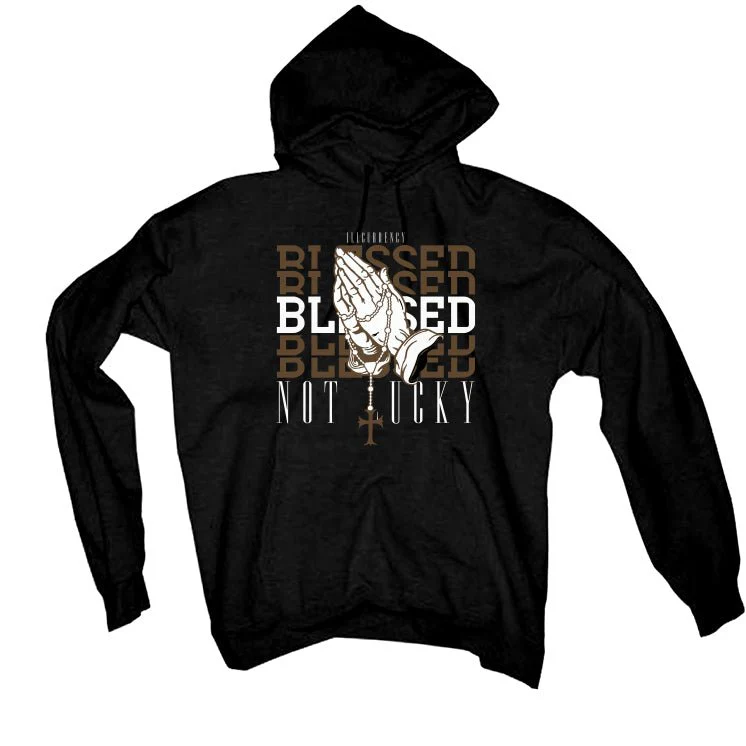 Jordan 1 Retro High OG Palomino - Black T-Shirt (Blessed not lucky) - Image 3
