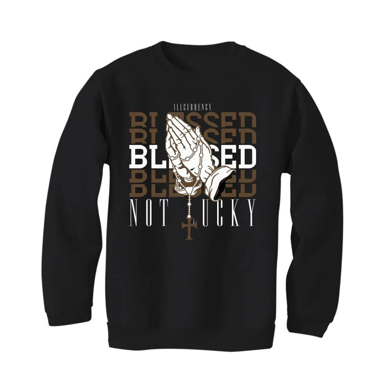 Jordan 1 Retro High OG Palomino - Black T-Shirt (Blessed not lucky) - Image 4