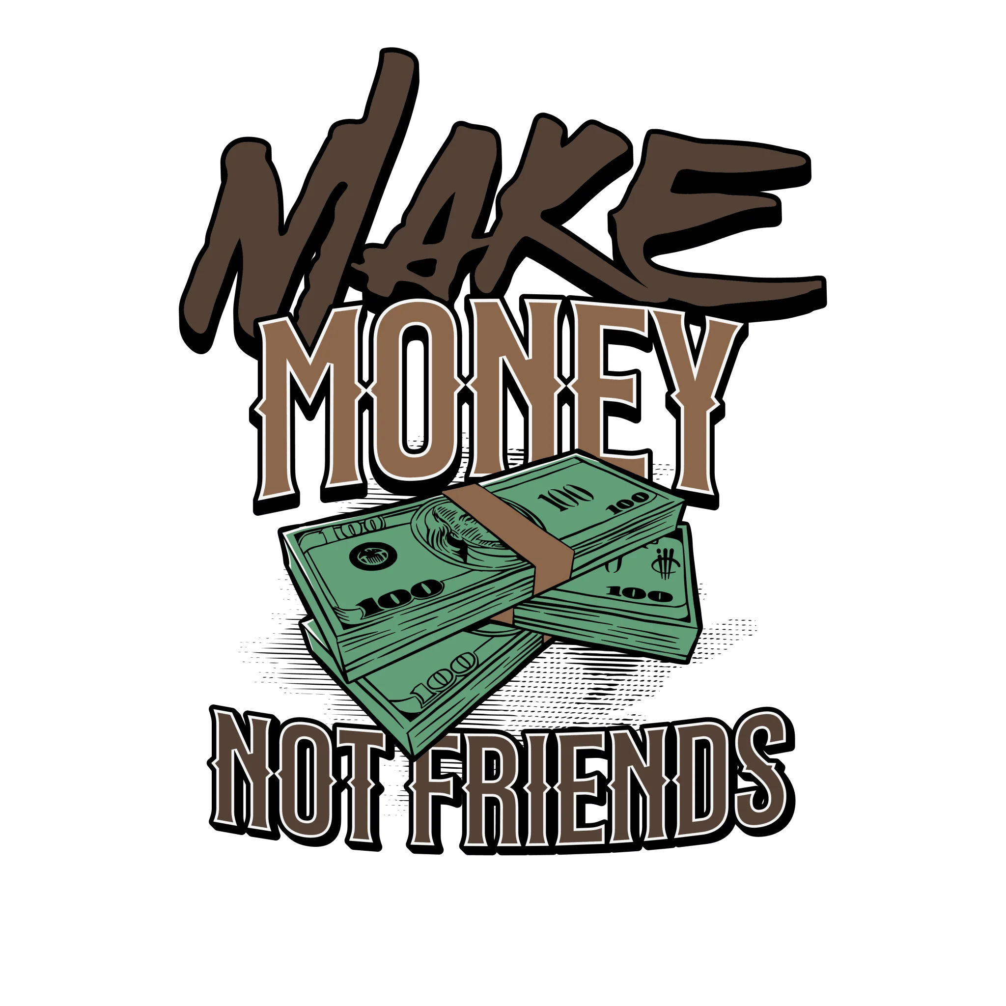 Jordan 1 Retro High OG Palomino - Black T-Shirt (MAKE MONEY NOT FRIENDS)