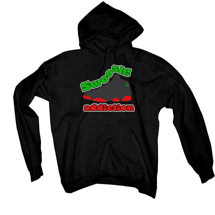 Jordan 13 Playoffs - Black T-Shirt (swoosh addiction) - Image 3