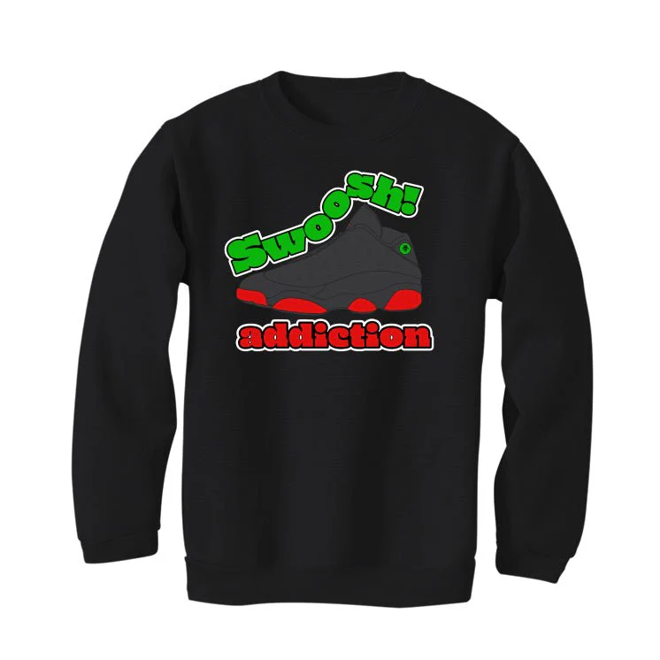 Jordan 13 Playoffs - Black T-Shirt (swoosh addiction) - Image 4