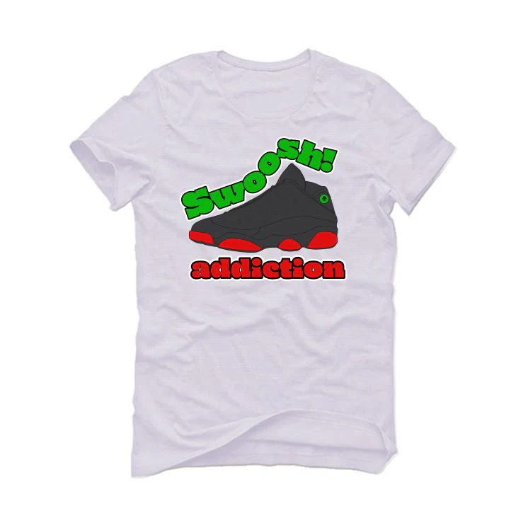 Jordan 13 Playoffs - White T-Shirt (swoosh addiction) - Image 2