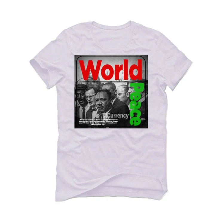 Jordan 13 Playoffs - White T-Shirt (WORLD PEACE) - Image 2