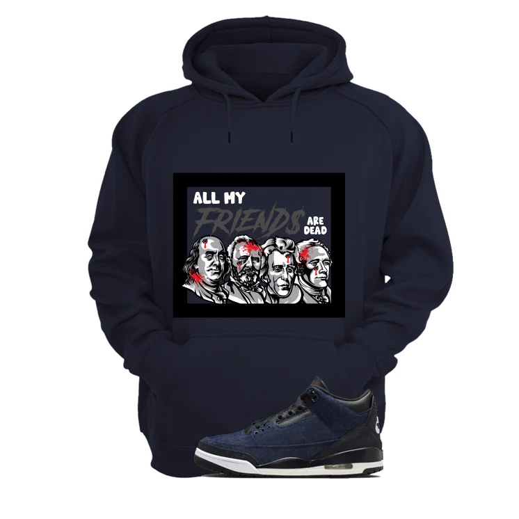Levi’s x Air Jordan 3 Rigid Matching T-Shirt, Sweatshirts & Hoodies Navy Blue T-Shirt (All My Friends Are Dead)| illcurrency - Image 3