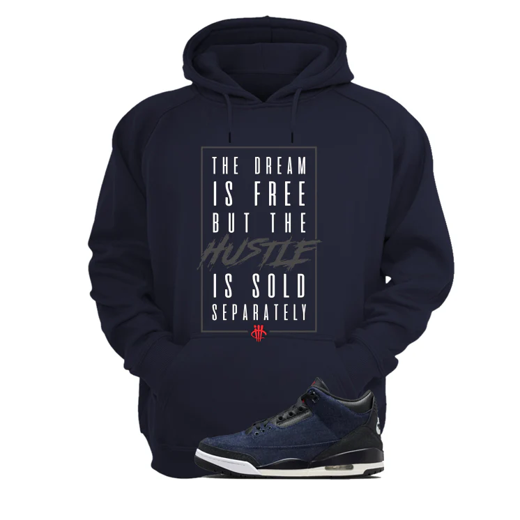 Levi’s x Air Jordan 3 Rigid Matching T-Shirt, Sweatshirts & Hoodies Navy Blue T-Shirt (The Dream Is Free)| illcurrency - Image 3
