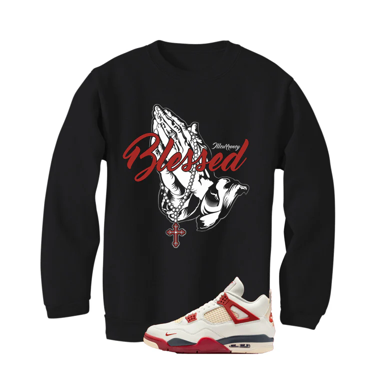 Nigel Sylvester x Air Jordan 4 Brick After Brick Matching T-Shirt, Sweatshirts, & Hoodies Black T-Shirt (Blessed)| illcurrency - Image 4