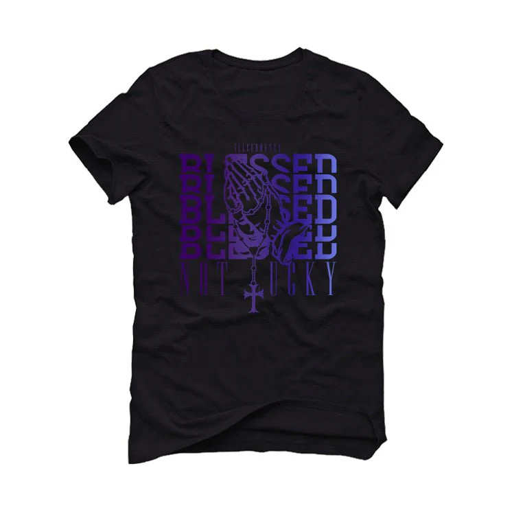 Nike Air Foamposite One “Eggplant” | illcurrency Black T-Shirt (Blessed not lucky) - Image 2