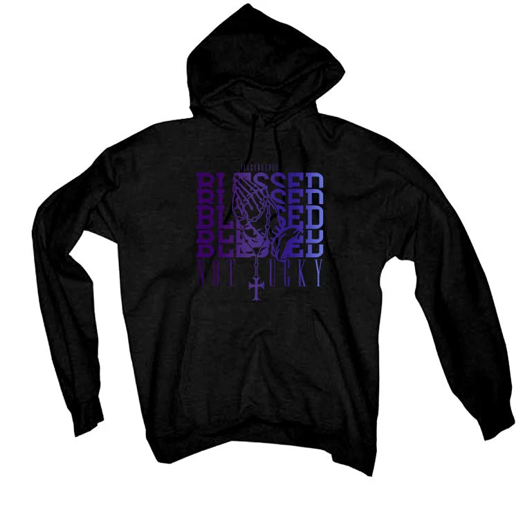 Nike Air Foamposite One “Eggplant” | illcurrency Black T-Shirt (Blessed not lucky) - Image 3