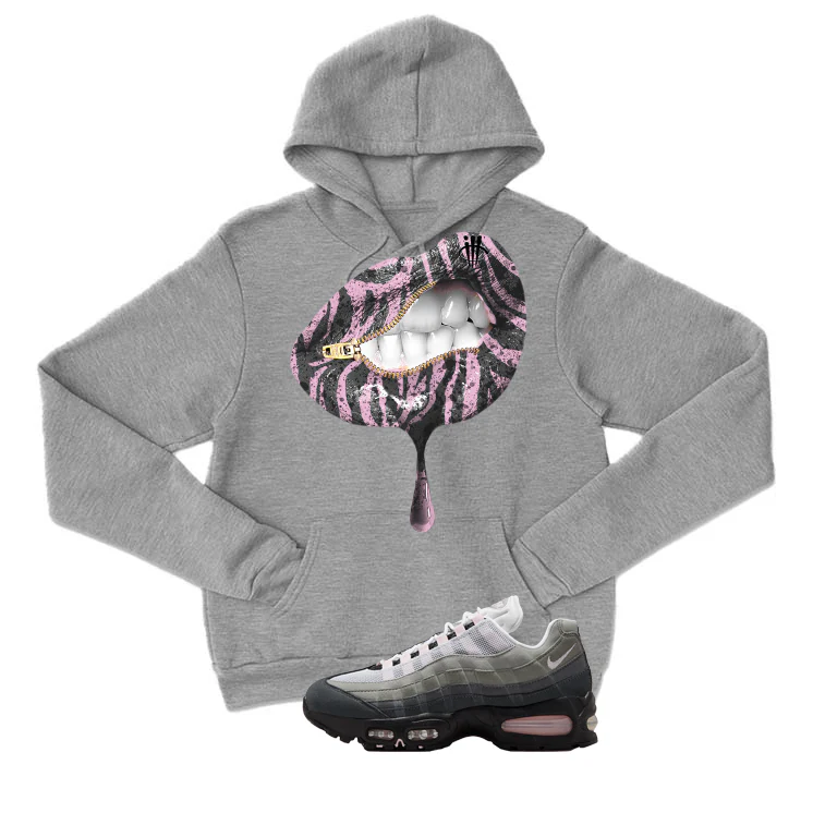 Nike Air Max 95 Pink Foam Matching T-Shirt, Sweatshirts, & Hoodies Grey T-Shirt (Lips Uncensored)| illcurrency - Image 3