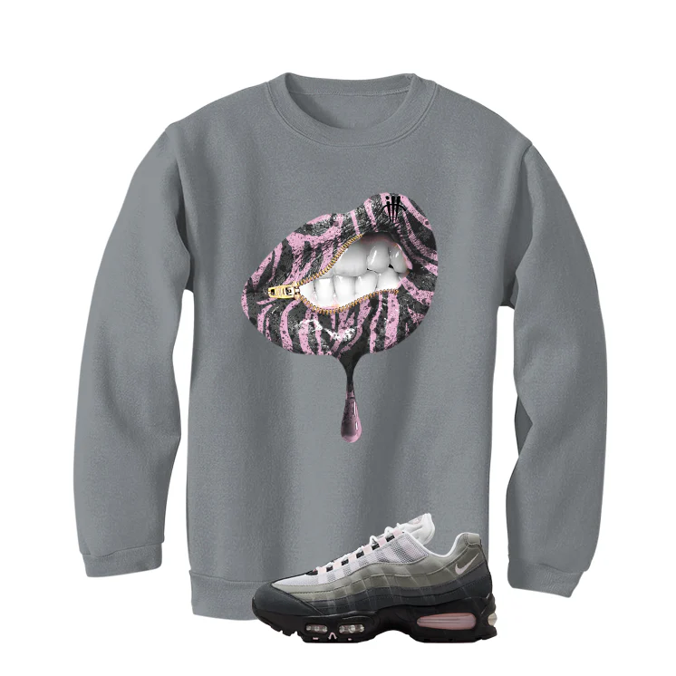 Nike Air Max 95 Pink Foam Matching T-Shirt, Sweatshirts, & Hoodies Grey T-Shirt (Lips Uncensored)| illcurrency - Image 4