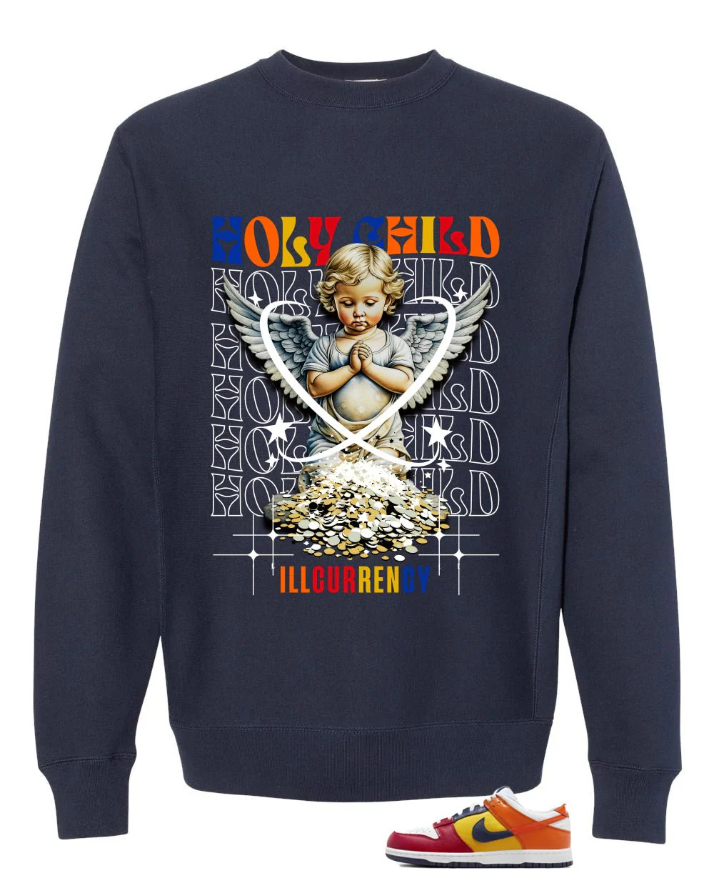 Nike Dunk Low CO.JP What The Navy Blue T-Shirt (Holy Child)| illcurrency - Image 4