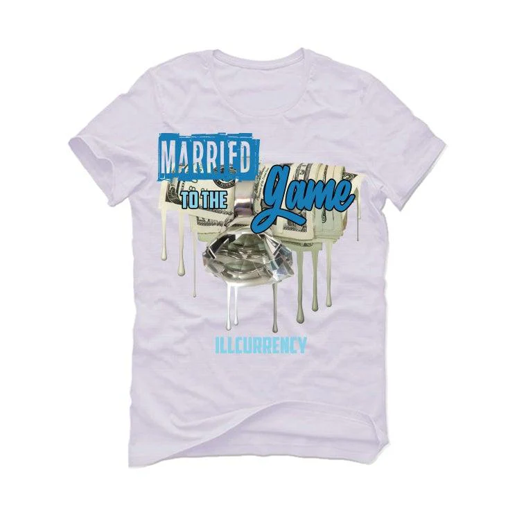 Nike Dunk Low "Dark Marina Blue" White T-Shirt (Married to the Game) - Image 2
