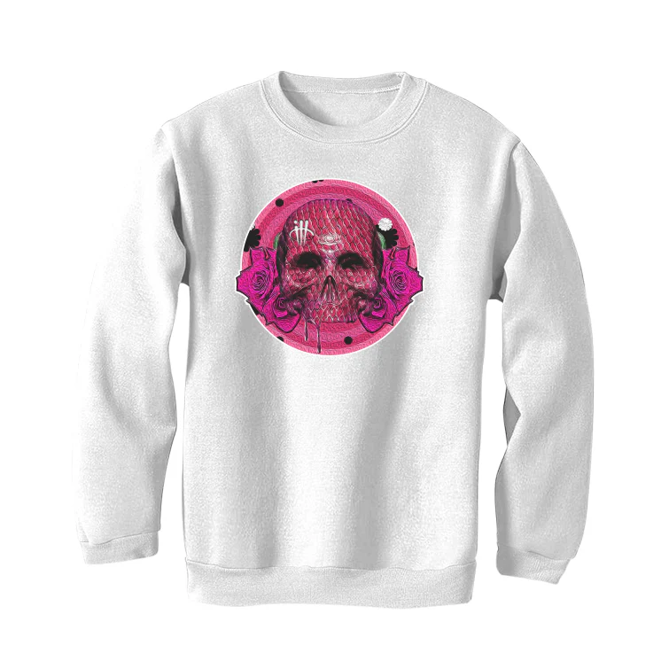 Nike Dunk Low GS “Pink Prism” White T-Shirt (SKULLS AND ROSES) - Image 4