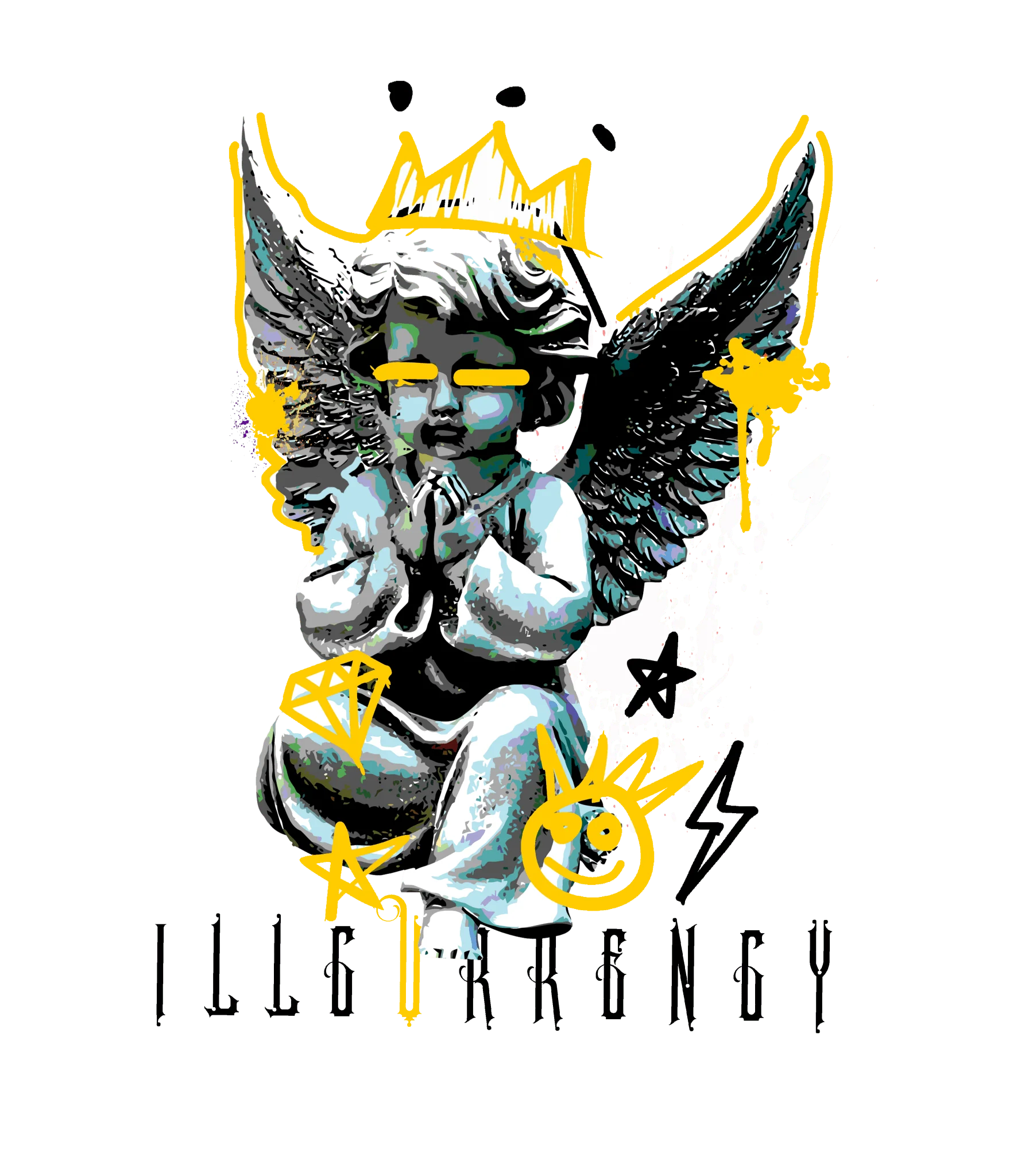 Nike Dunk Low “Michigan” | illcurrency Navy Blue T-Shirt (Graffiti Angel)
