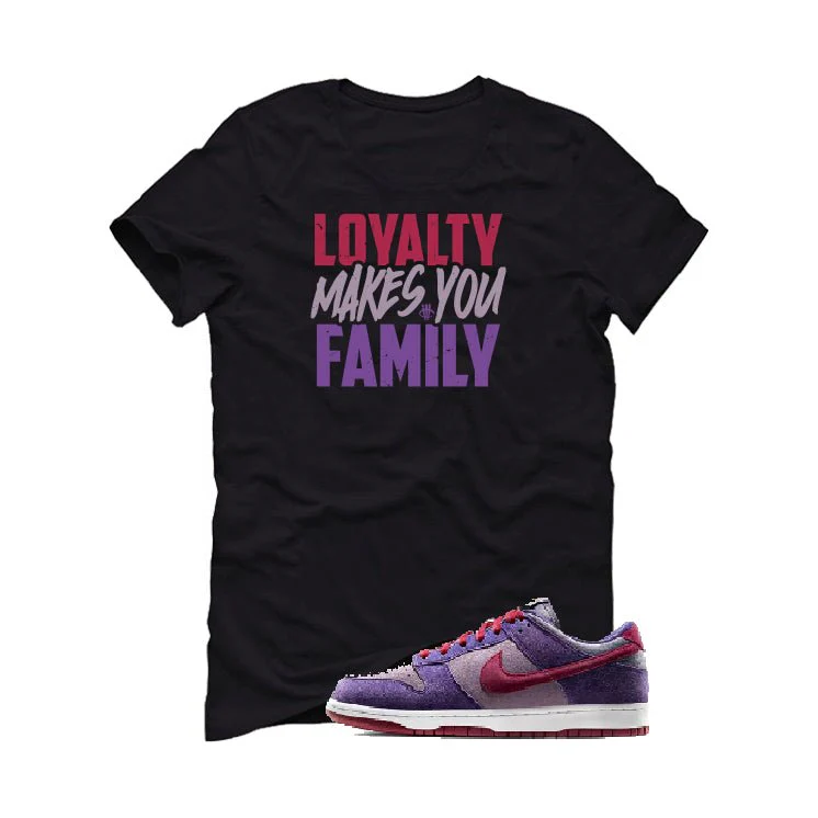 Nike Dunk Low “Plum” | illcurrency Black T-Shirt (Loyalty) - Image 2