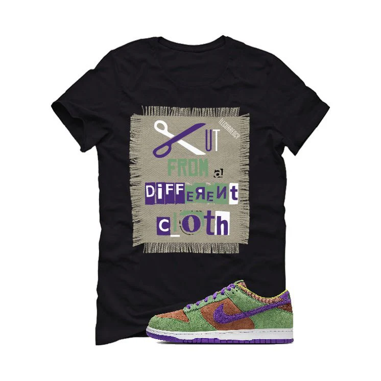 Nike Dunk Low “Veneer” | illcurrency Black T-Shirt (Cut from a different cloth) - Image 2