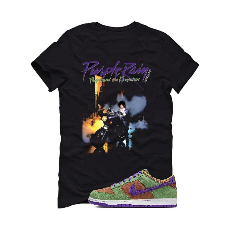 Nike Dunk Low “Veneer” | illcurrency Black T-Shirt (Purple Rain) - Image 2