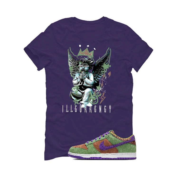 Nike Dunk Low “Veneer” | illcurrency Purple T-Shirt (Graffiti Angel) - Image 2
