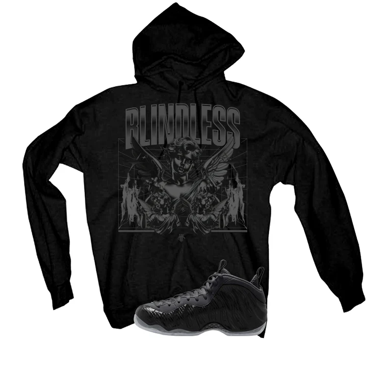 NIKE FOAMPOSITE ONE CARBON FIBER Matching T-Shirt, Sweatshirts & Hoodies Black T-Shirt (Blindness)| illcurrency - Image 3