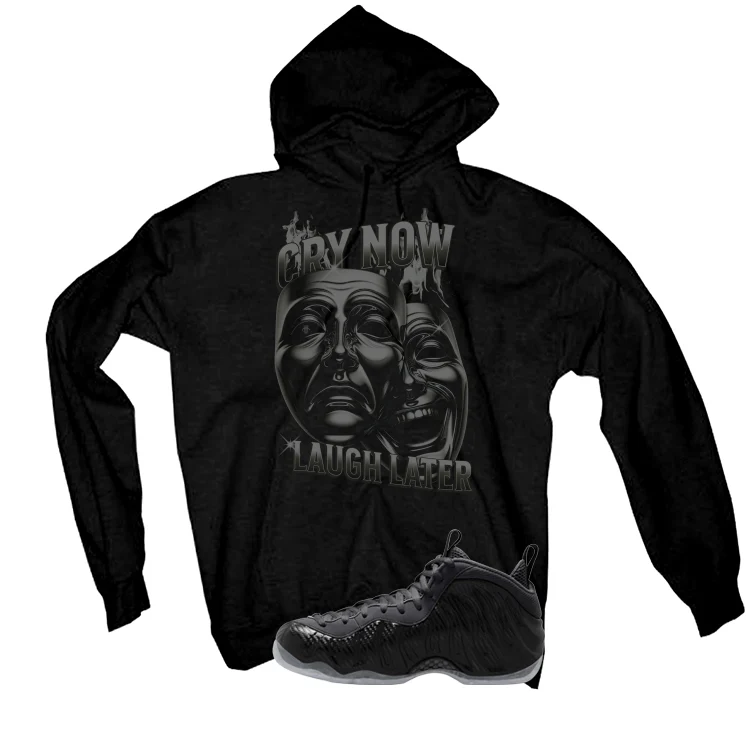 NIKE FOAMPOSITE ONE CARBON FIBER Matching T-Shirt, Sweatshirts & Hoodies Black T-Shirt (Cry Now Laugh Later)| illcurrency - Image 3