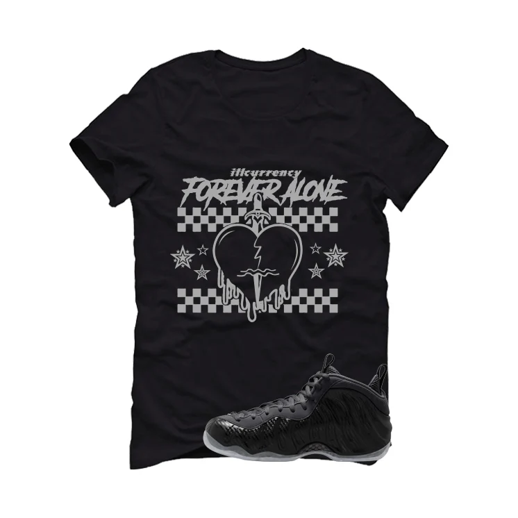 NIKE FOAMPOSITE ONE CARBON FIBER Matching T-Shirt, Sweatshirts & Hoodies Black T-Shirt (Forever Alone)| illcurrency - Image 2