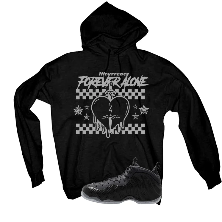 NIKE FOAMPOSITE ONE CARBON FIBER Matching T-Shirt, Sweatshirts & Hoodies Black T-Shirt (Forever Alone)| illcurrency - Image 3
