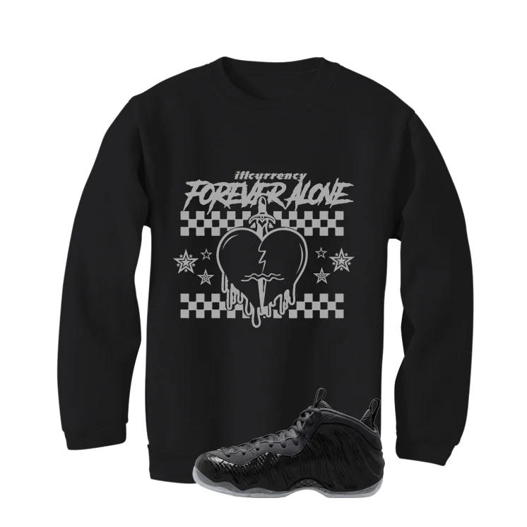 NIKE FOAMPOSITE ONE CARBON FIBER Matching T-Shirt, Sweatshirts & Hoodies Black T-Shirt (Forever Alone)| illcurrency - Image 4