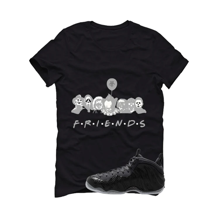 NIKE FOAMPOSITE ONE CARBON FIBER Matching T-Shirt, Sweatshirts & Hoodies Black T-Shirt (Friends)| illcurrency - Image 2
