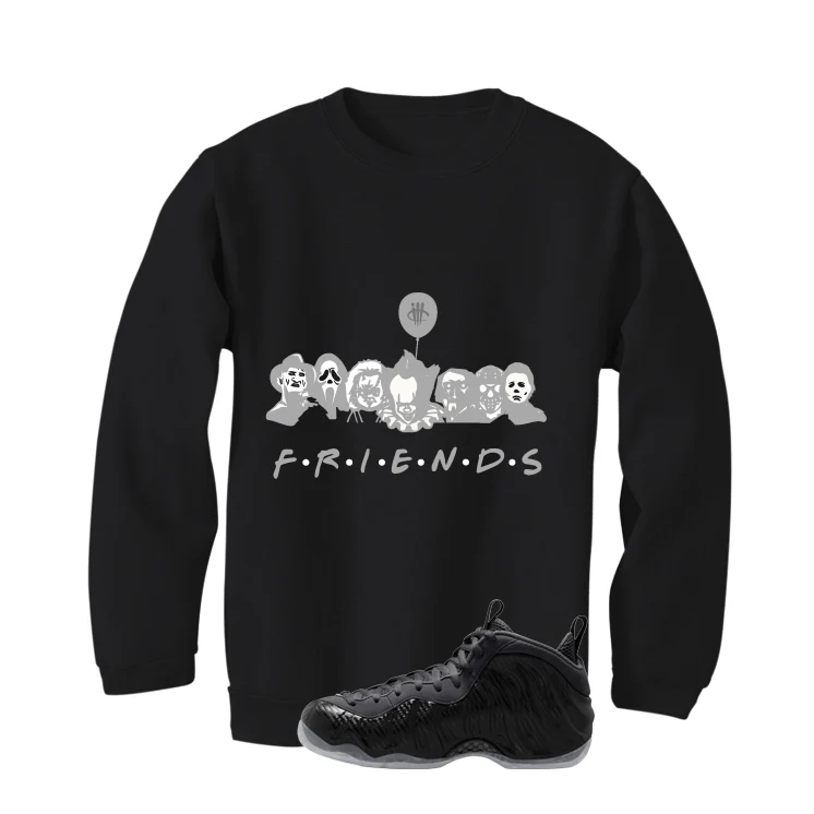 NIKE FOAMPOSITE ONE CARBON FIBER Matching T-Shirt, Sweatshirts & Hoodies Black T-Shirt (Friends)| illcurrency - Image 4