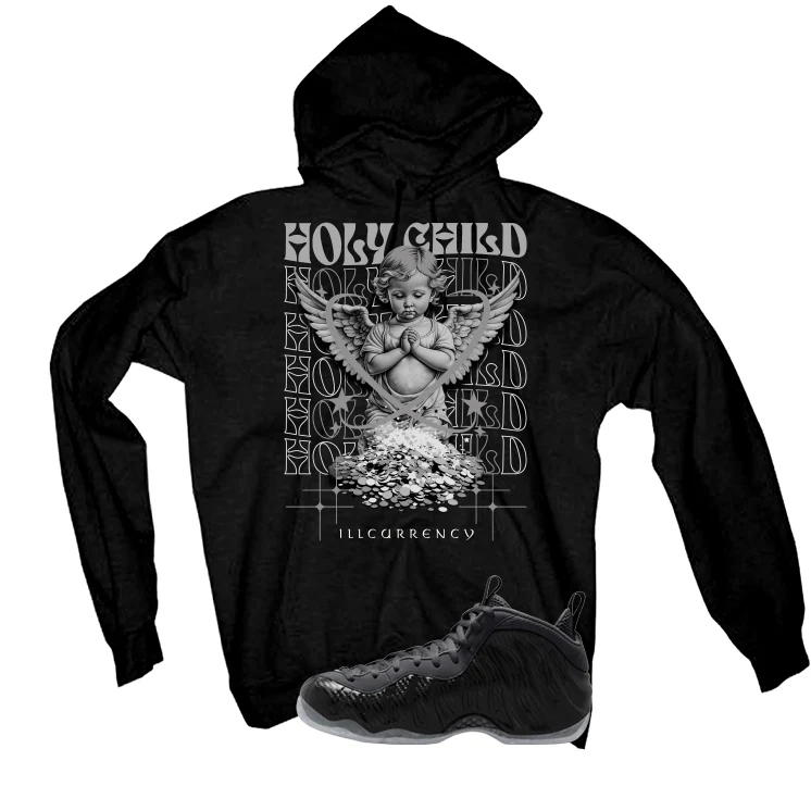 NIKE FOAMPOSITE ONE CARBON FIBER Matching T-Shirt, Sweatshirts & Hoodies Black T-Shirt (Holy Child)| illcurrency - Image 3
