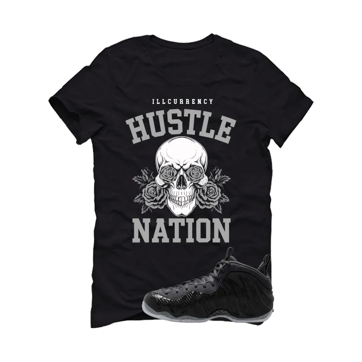 NIKE FOAMPOSITE ONE CARBON FIBER Matching T-Shirt, Sweatshirts & Hoodies Black T-Shirt (Hustle Nation)| illcurrency - Image 2