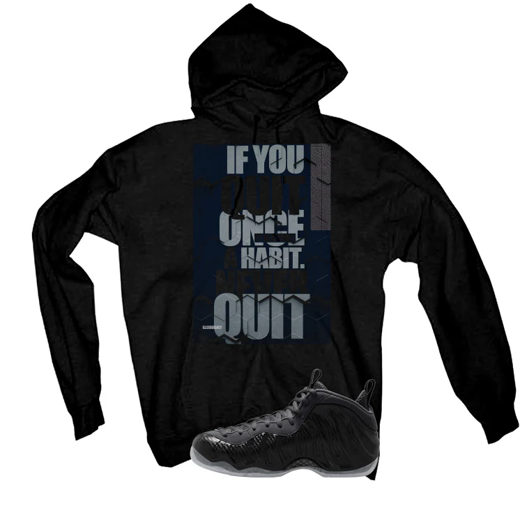 NIKE FOAMPOSITE ONE CARBON FIBER Matching T-Shirt, Sweatshirts & Hoodies Black T-Shirt (If You Quit)| illcurrency - Image 3