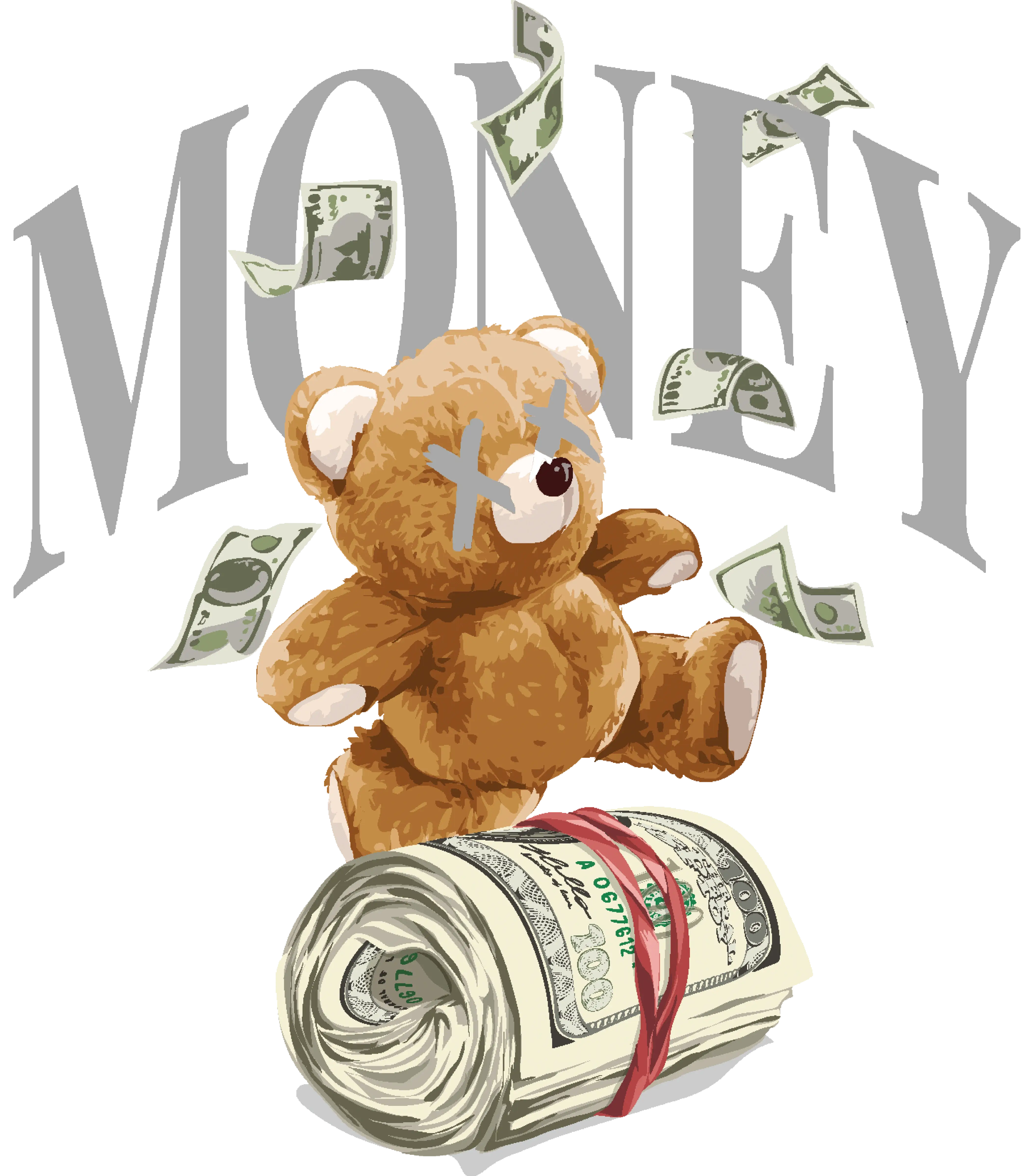 NIKE FOAMPOSITE ONE CARBON FIBER Matching T-Shirt, Sweatshirts & Hoodies Black T-Shirt (Money Bear)| illcurrency