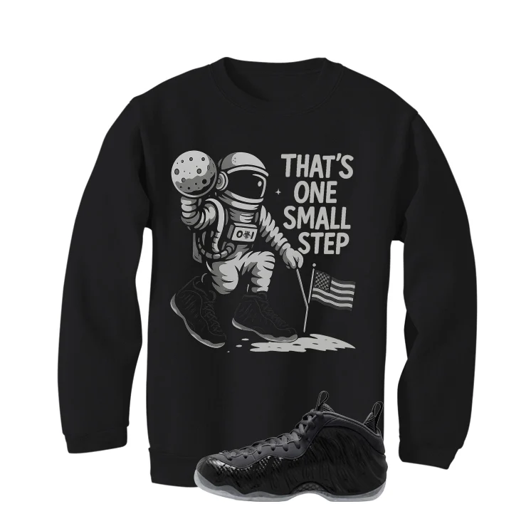 NIKE FOAMPOSITE ONE CARBON FIBER Matching T-Shirt, Sweatshirts & Hoodies Black T-Shirt (One Small Step)| illcurrency - Image 4