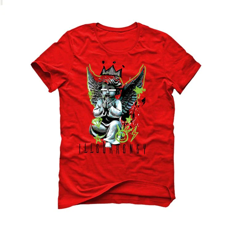 Nike Kobe 6 Protro Reverse Grinch | illcurrency Red T-Shirt (Graffiti Angel) - Image 2