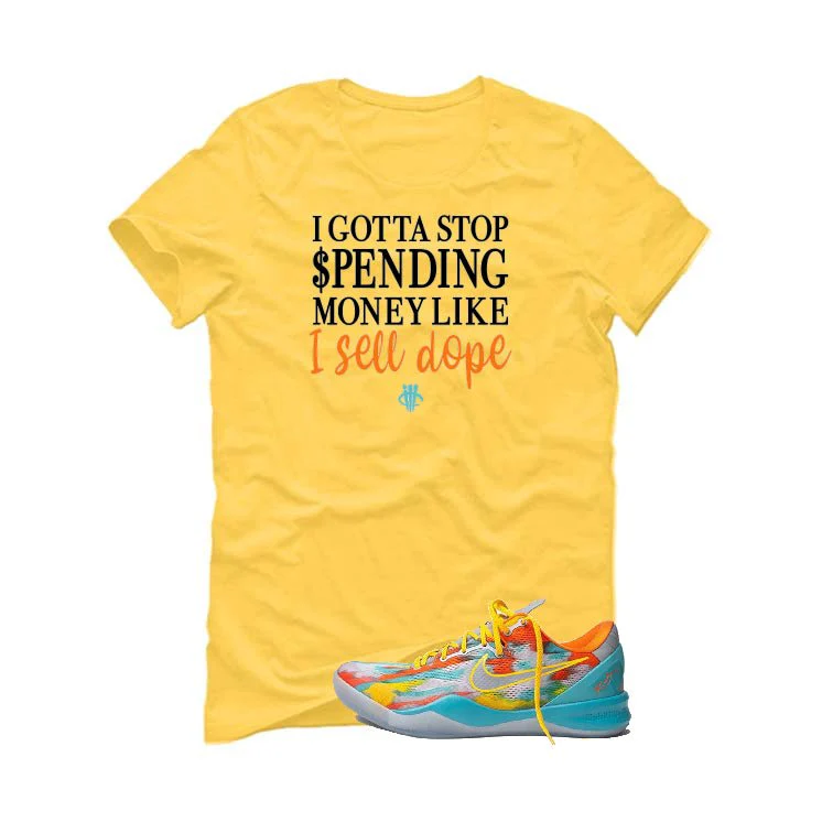 Nike Kobe 8 Protro “Venice Beach” | illcurrency Yellow T-Shirt (STOP SPENDING MONEY) - Image 2