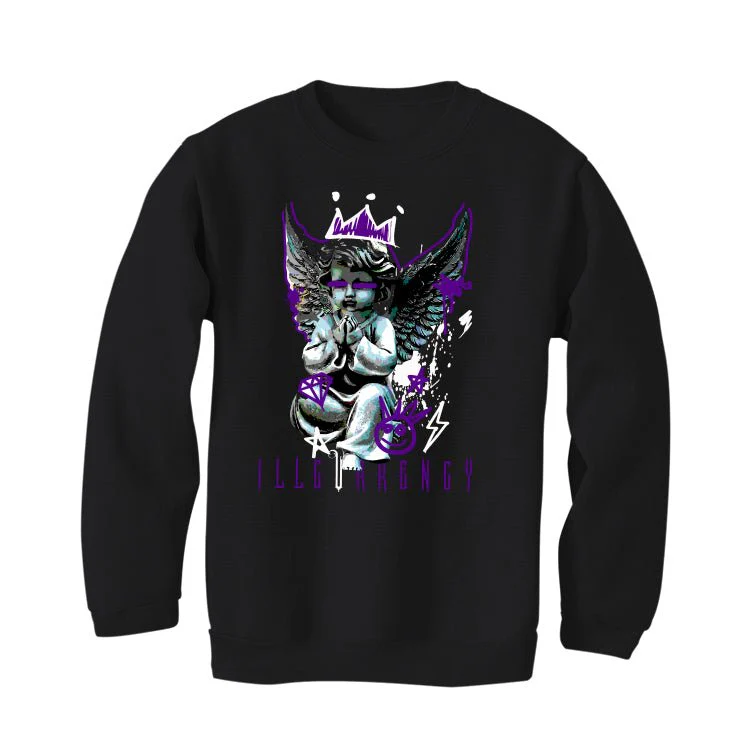 Nike SB Dunk Low “Court Purple” | illcurrency Black T-Shirt (Graffiti Angel) - Image 4