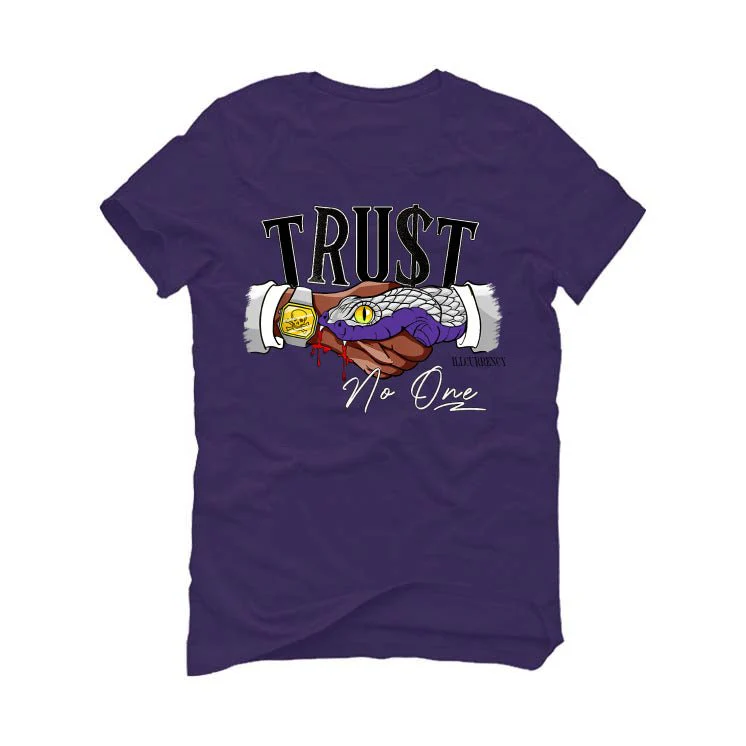 Nike SB Dunk Low “Court Purple” | illcurrency Purple T-Shirt (TRUST NO ONE) - Image 2