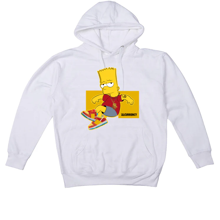 NIKE SB DUNK LOWS (Bart Simpson) | ILLCURRENCY White T-Shirt (COOLING) - Image 3