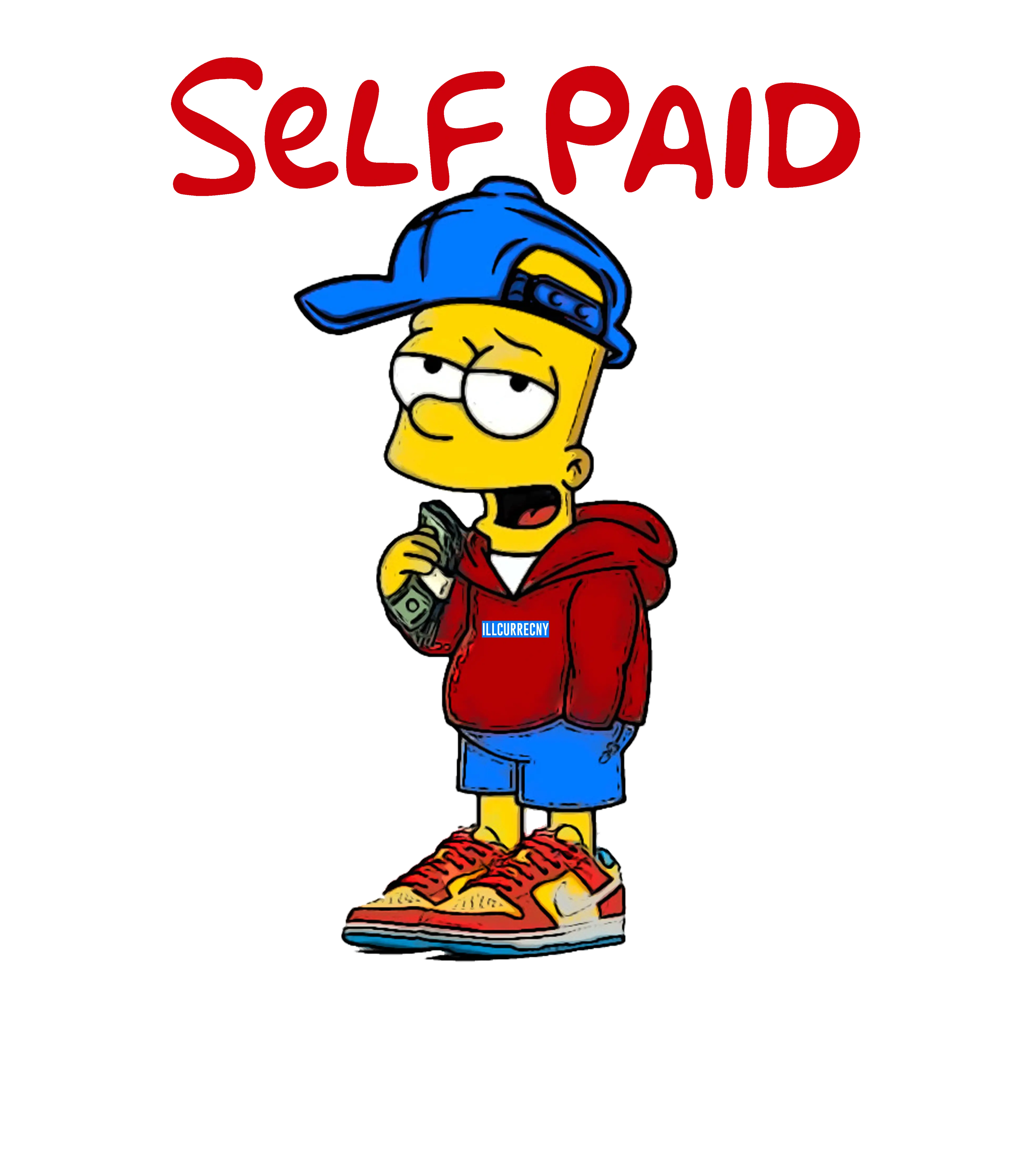 NIKE SB DUNK LOWS (BART SIMPSON) | ILLCURRENCY White T-Shirt (Self Paid Simpson)