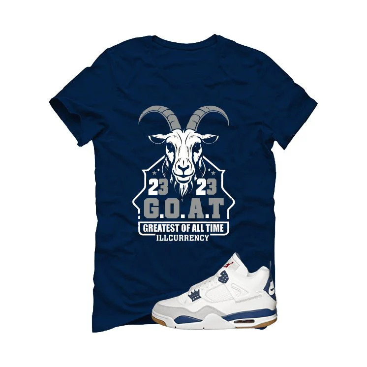 Nike SB x Air Jordan 4 Navy Navy Blue T-Shirt (GOAT 23)| illcurrency - Image 2