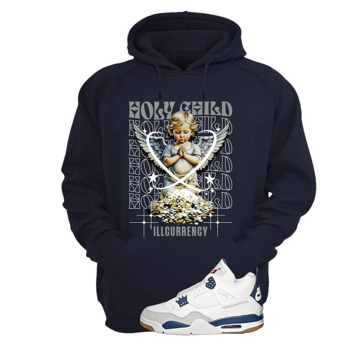 Nike SB x Air Jordan 4 Navy Navy Blue T-Shirt (Holy Child)| illcurrency - Image 3